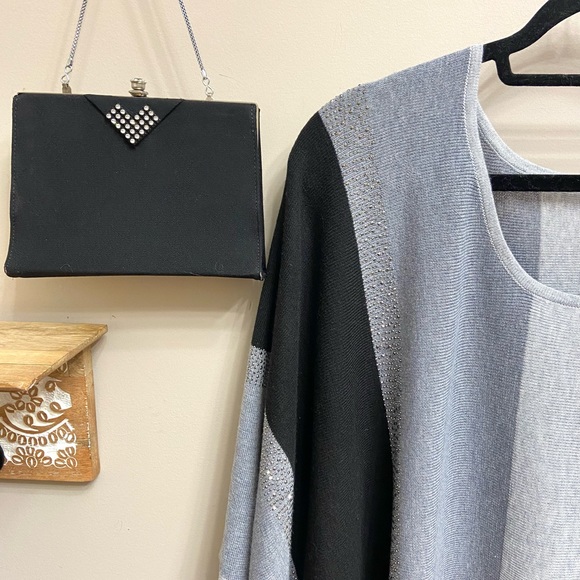 Allison Sherri poncho black grey one size - Picture 3 of 3